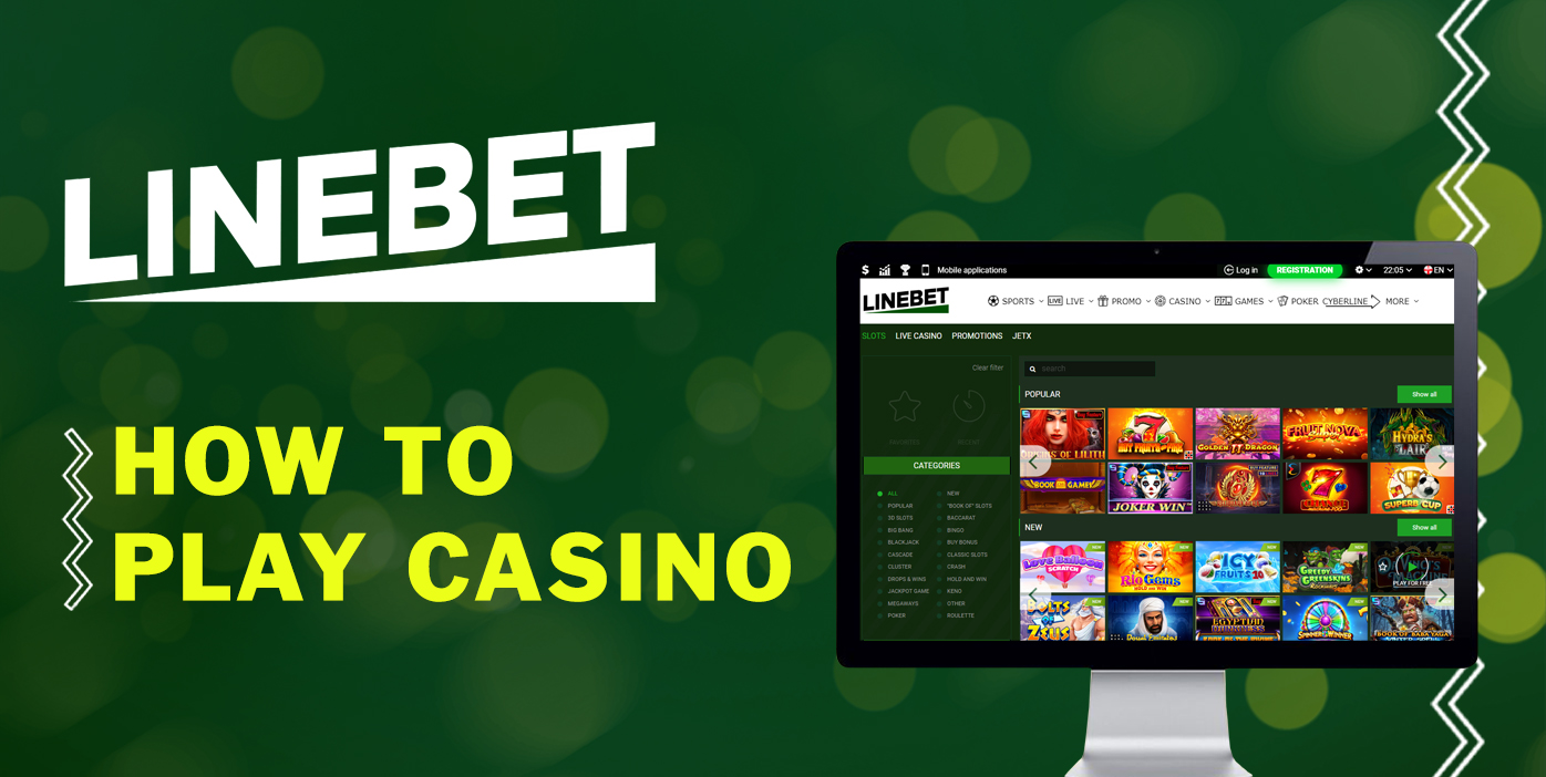 Step by step instructions on how to register and start playing casino games on Linebet
