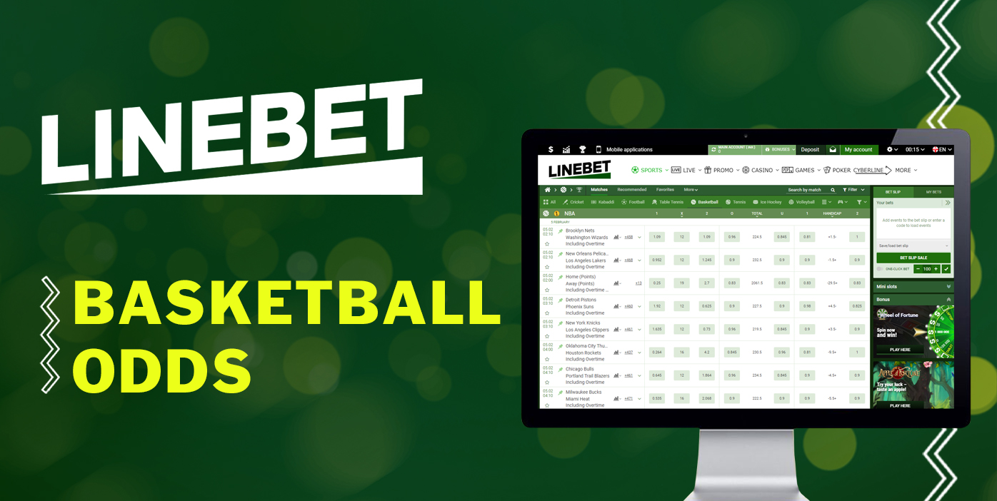 Basketball betting odds offered by LineBet
