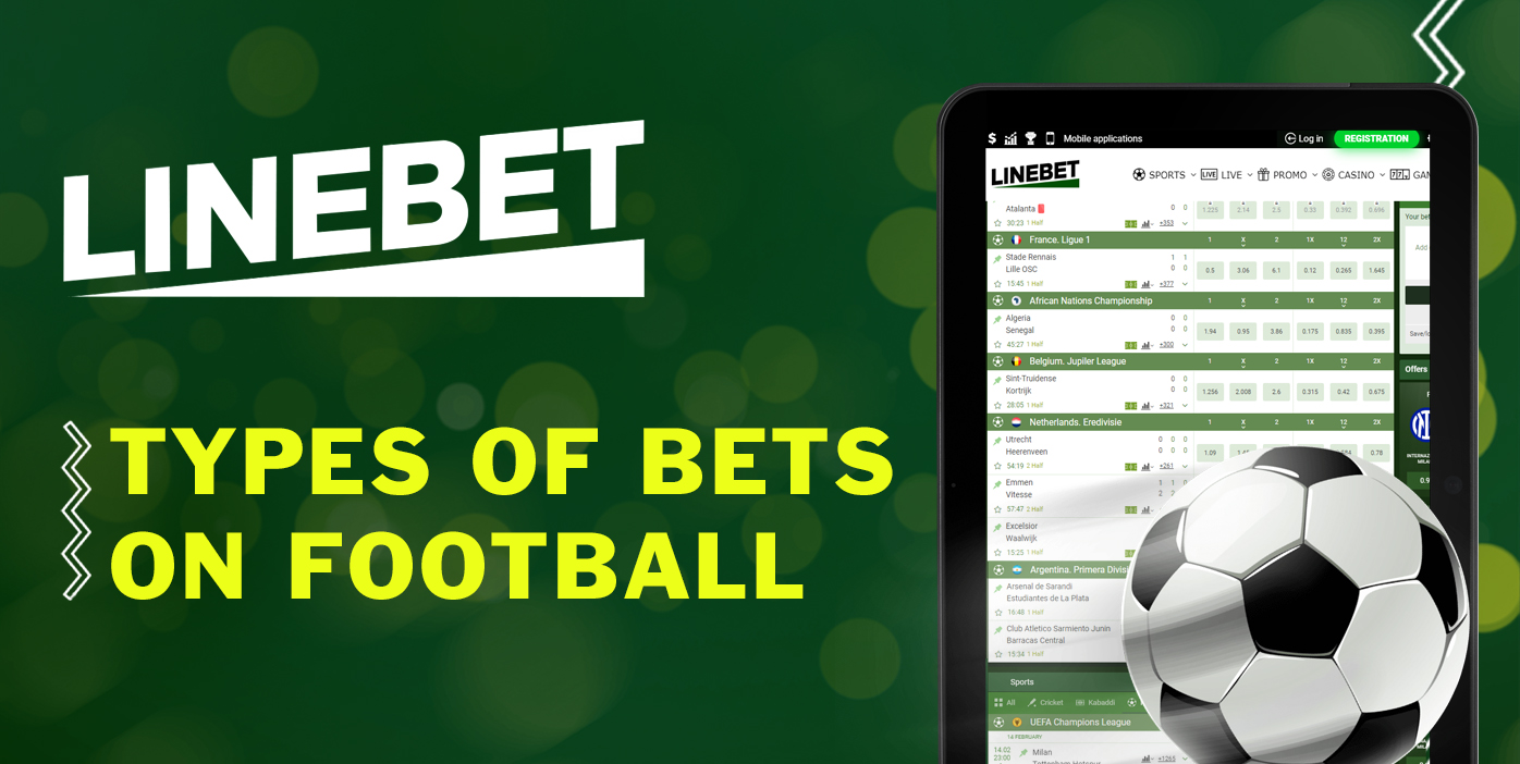 What types of bets are available for soccer fans at LineBet
