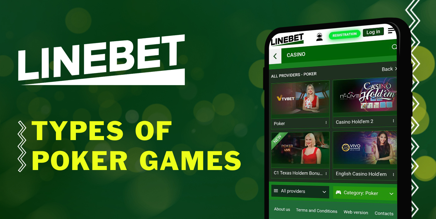 What types of poker games are available at Linebet online casino
